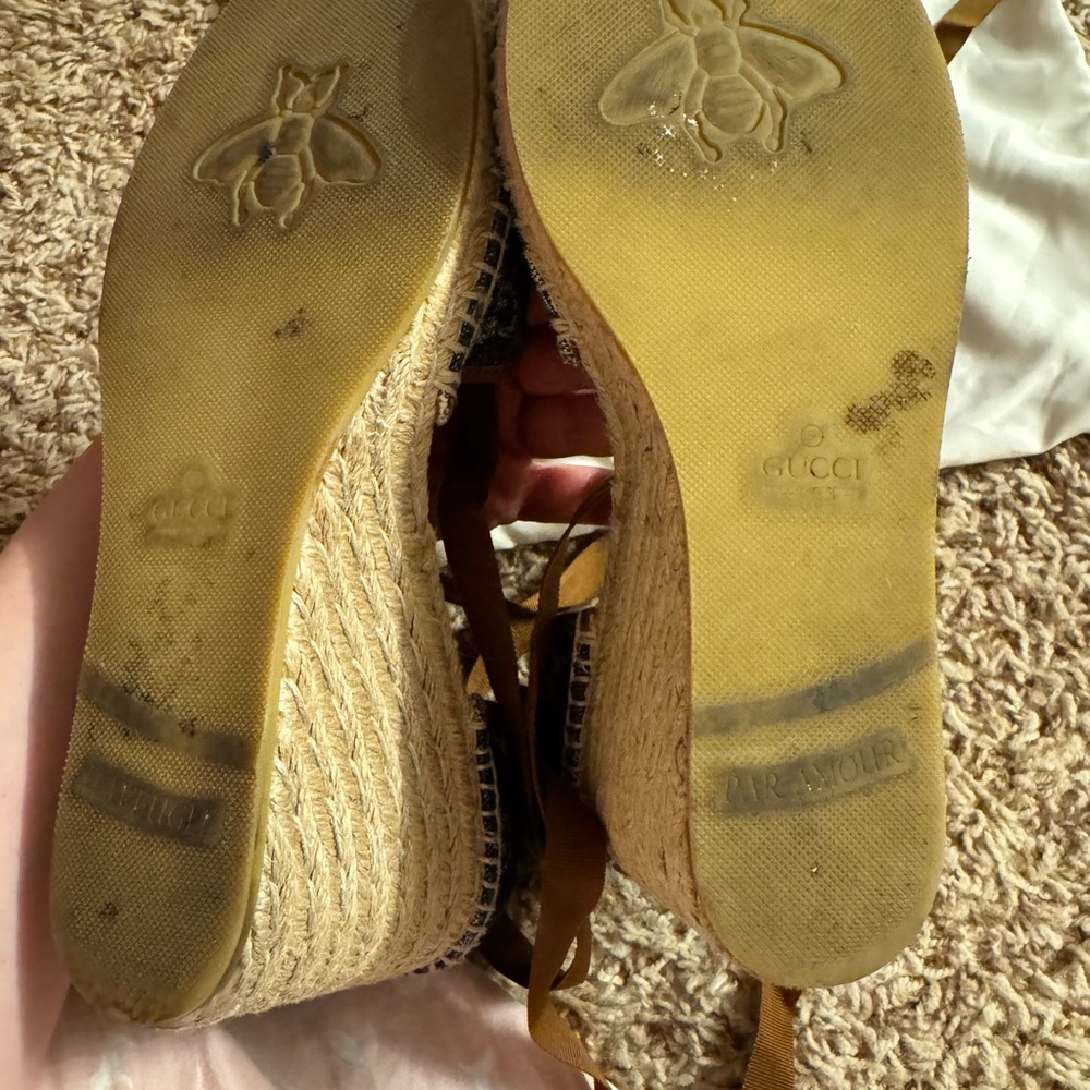 Gucci Denim wedge sandals 42 - Picture 9 of 9